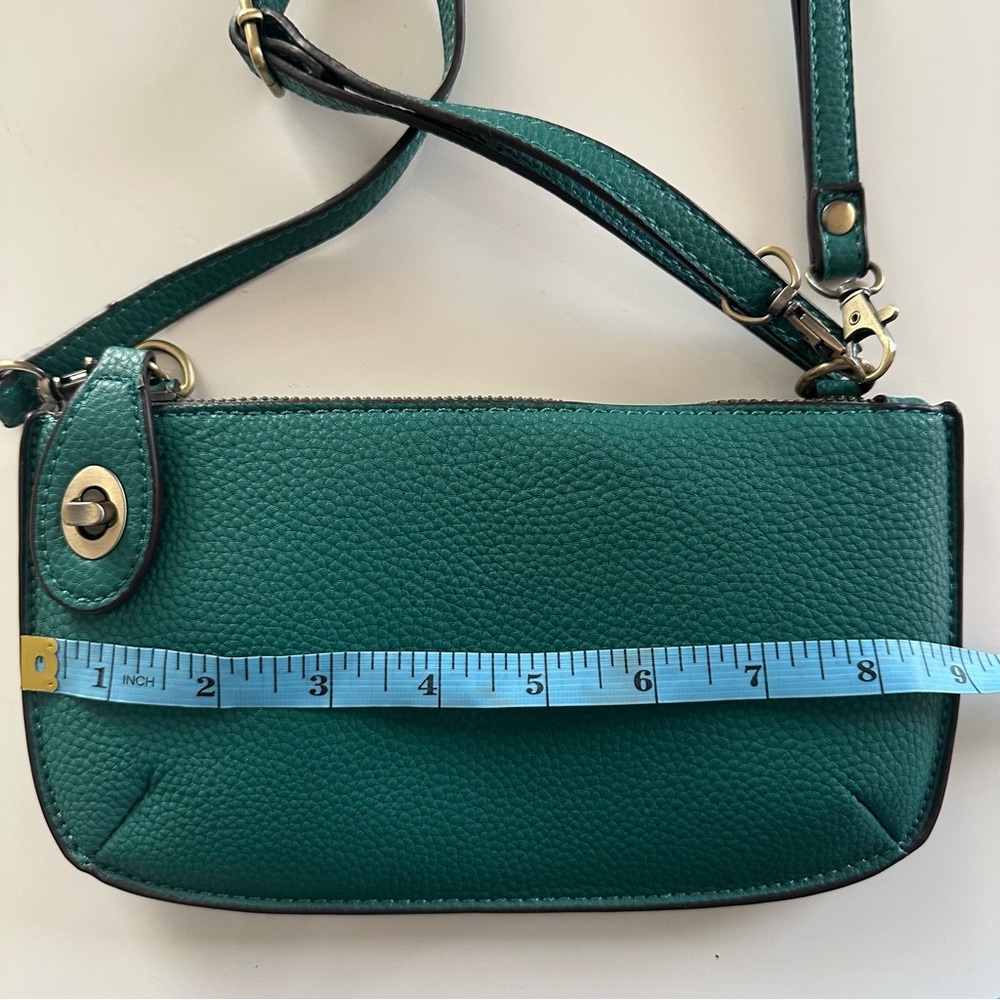 NWOT Joy Susan Teal Crossbody Bag Convertible Wristlet Faux Leather - Picture 9 of 10